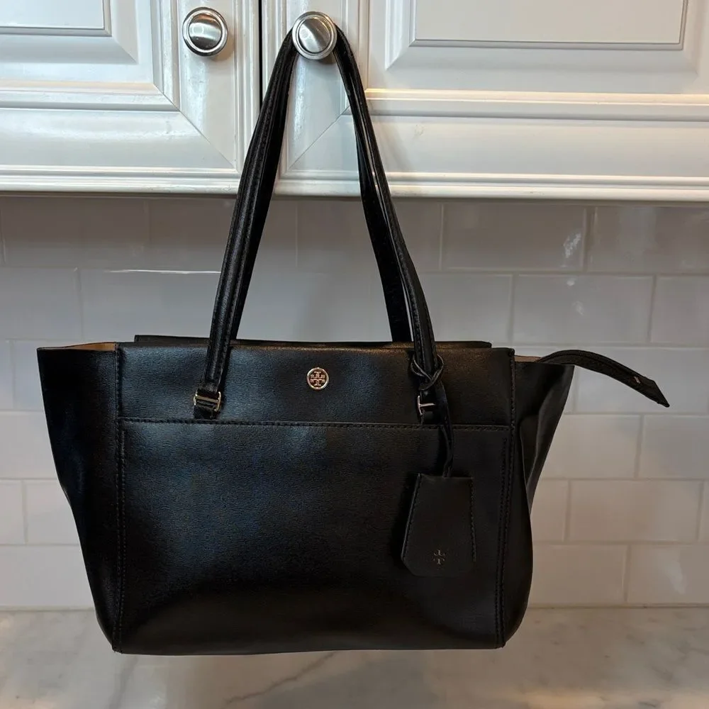 Tory Burch Bag Purse Handbag Parker Saffiano Leather Structured Tote Shoulder